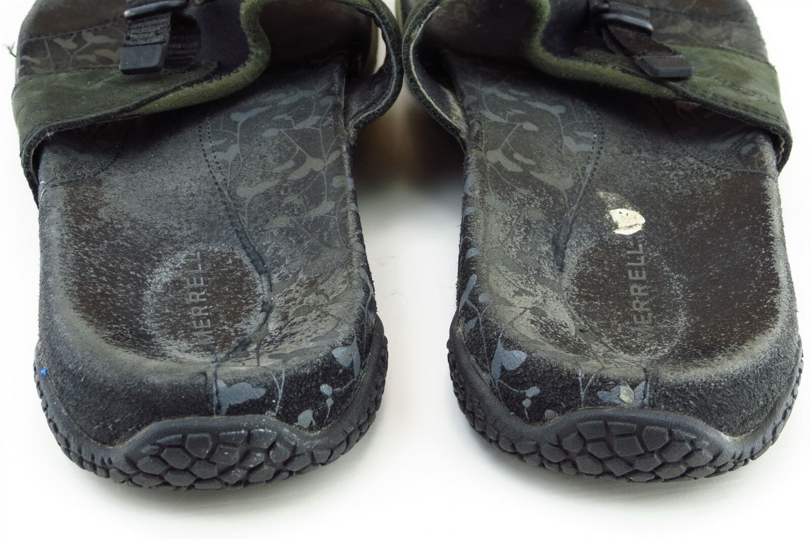 Sandali da donna neri Merrell taglia 7 M infradito in pelle 203958