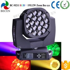 BECEN 19x12w RGBW 4in1 Bee Eye Led Wash Zoom Moving Head Lights DJ Stage Lights