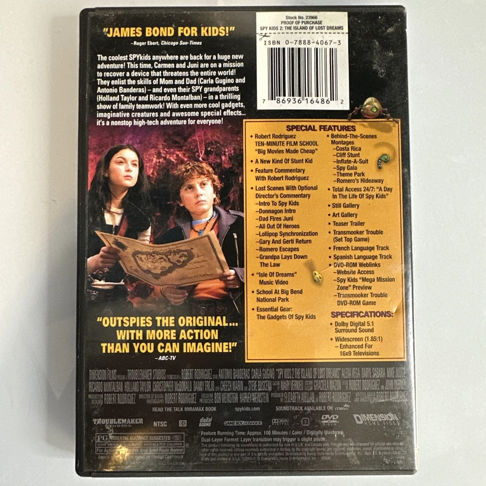 Spy Kids 2: Island of Lost Dreams (DVD, 2003) - Image 2 of 2