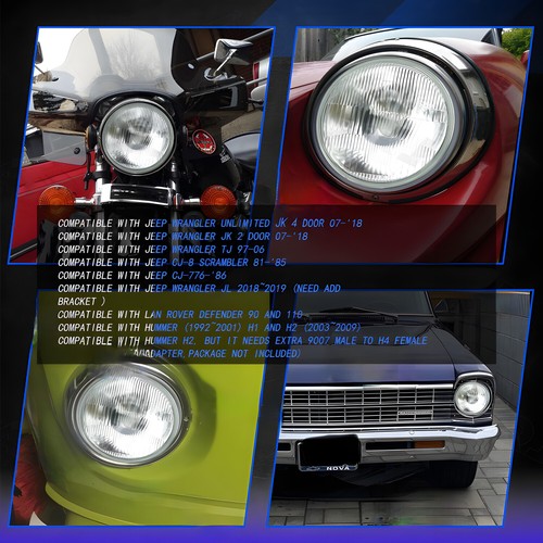 2x 7" Inch Halo LED Headlights w/ Turn Signal Light For Ford Maverick 1972-1977 - Picture 5 of 13