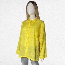 Vintage 80s Bullock  s Yellow Button Up