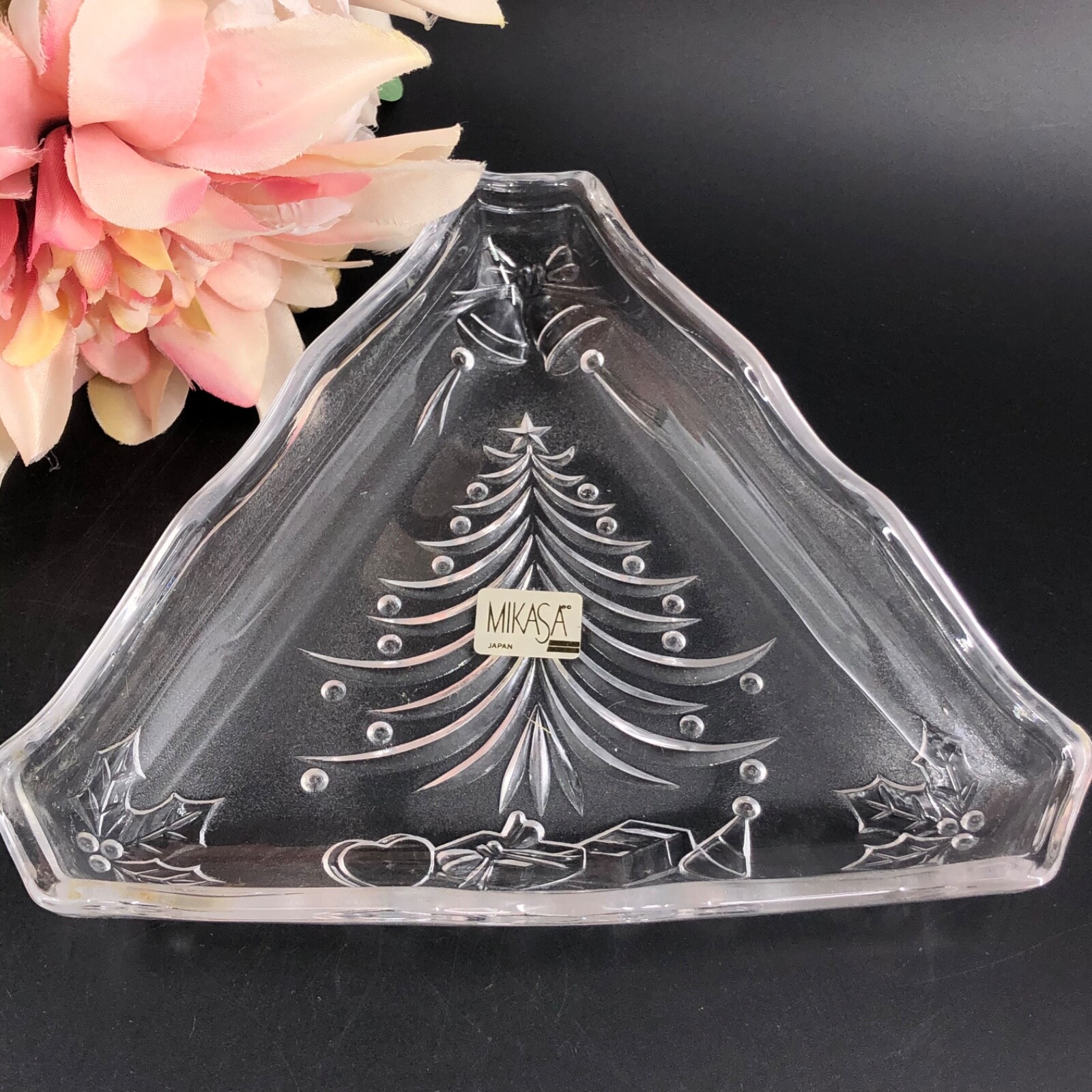 Mikasa Crystal Yuletide Tree Frosted Sweet Dish 5