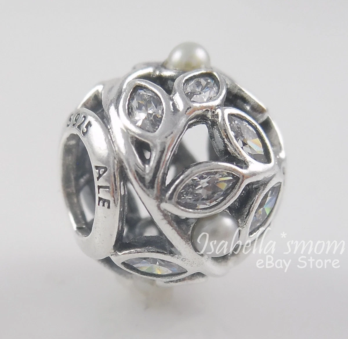 Pandora luminous cheap leaves pearl ring