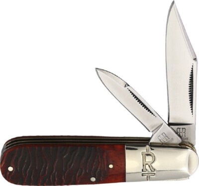Rough Ryder Tiger Stripe Bone Handle Barlow Pocket Knife - NEW - FAST SHIPPING