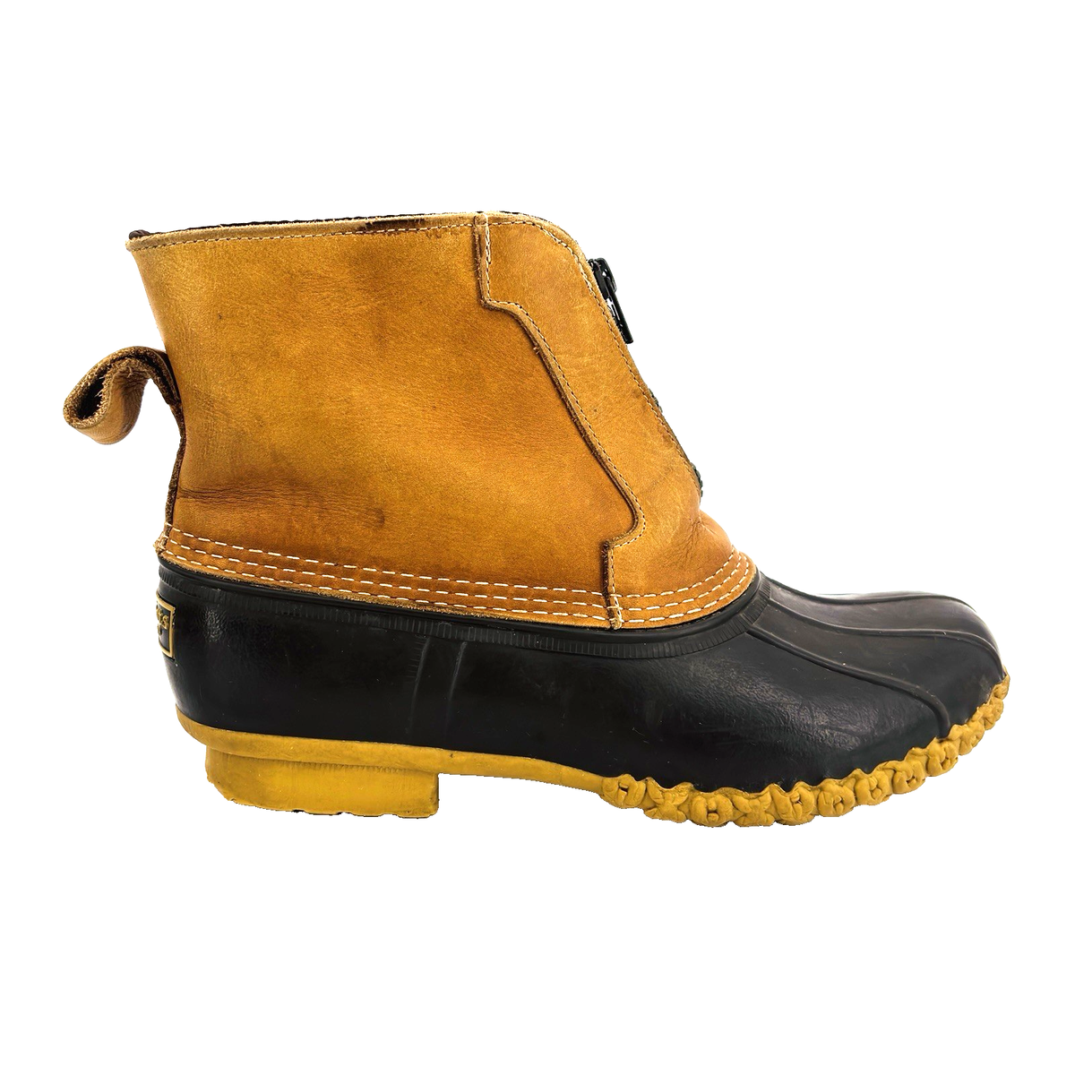 Vintage Mens 10 M Bean Brown Tan Leather Sherpa Lined Front