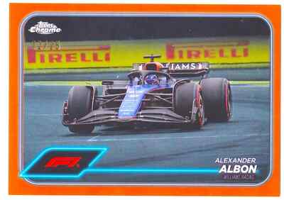 2024 Topps Chrome Formula 1 F1 Alexander Albon Orange Refractor /25 #91