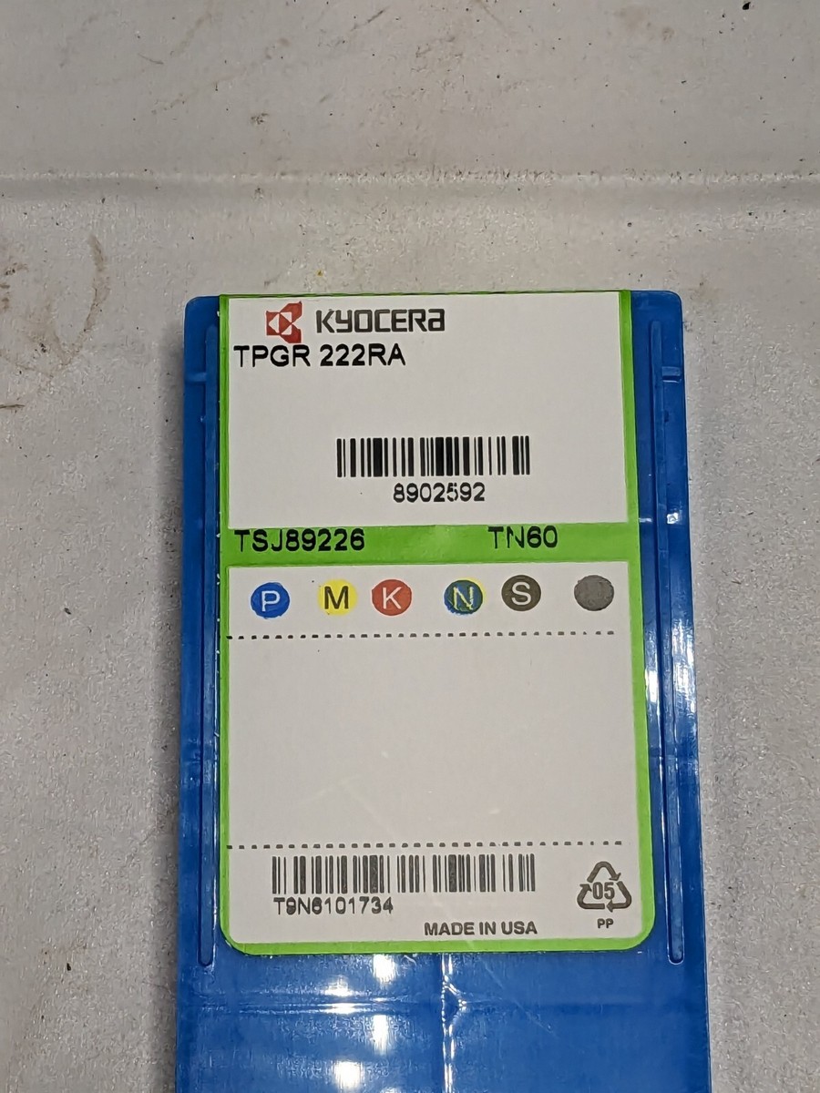 KYOCERA Turning Insert: TPGR222RA TN60, Cermet Qty 10 TSJ89226 | eBay