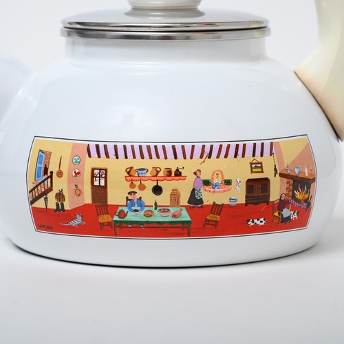 Teiera smaltata Villeroy & Boch Naif - rara bollitore tedesco vintage Gérard Laplau - Foto 3 di 21