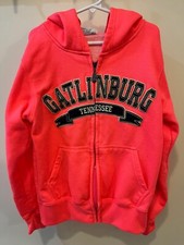 Girls Hooded Sweatshirt Size Small Gatlinburg Tennessee Zip Up Pink NWOT