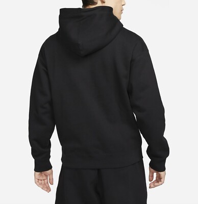 NIKE Solo Swoosh Hoodie DX1356-010 ★送料込/追跡付 Nike Solo Swoosh - Black / Fleece Pullover Hoodie Expedited