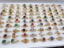 100pcs Wholesale Lot Mixed Shining Zircon Crystal Rings Women Engagement Wedding