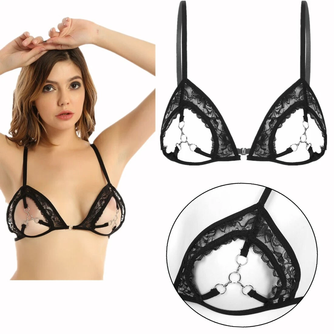 Women Sexy PVC Underwear Transparent Disposable Clear Push Up Bra