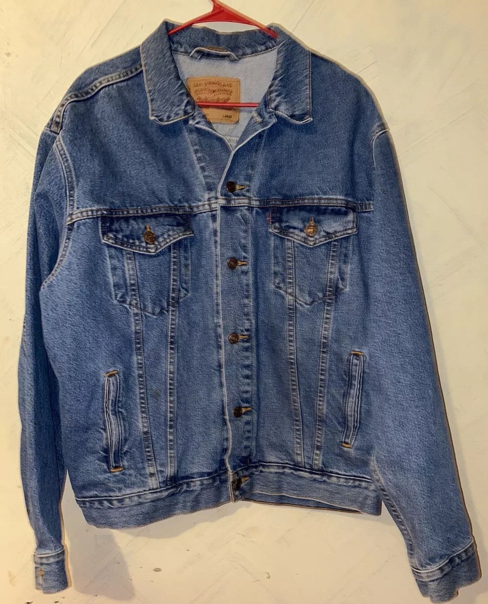Vtg Levi Strauss & Co Red Tab Blue Denim Trucker Jean Jacket