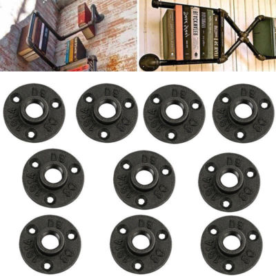 3/4'' BLACK MALLEABLE IRON FLOOR FLANGE fitting pipe npt - LOT OF 50 - vintage