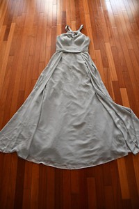 Azazie Bridesmaid Dress Size A6 Dusty Blue Formal Long Evening Dress S