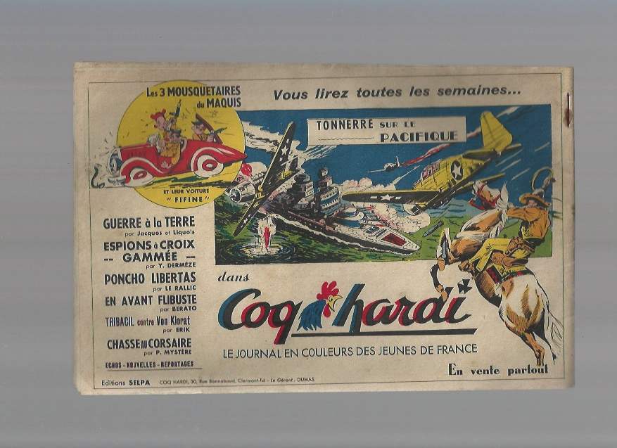 COQ HARDI MAGAZINE N°9 FACE AUX MONSTRES 1945 MARIJAC