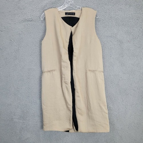 beige vest zara