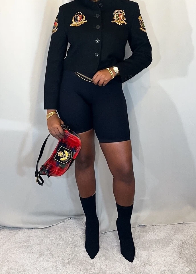 Mondi Black Vintage Gold Crest Equestrian Military Cropped Jacket M GO8 - Image 2 of 4