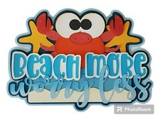 Beach Scrapbook Title, 3d Die cuts, premade paper piecing, Card embellish, fridg