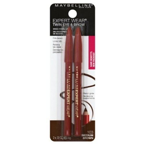 Maybelline Expert Wear Twin Eye & Brow Wood Pencil - 103 Medium Brown - Picture 1 of 1