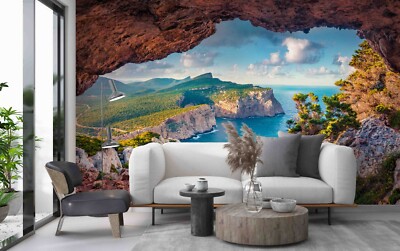 3D Sky Cloud Cave Ocean Wall Murals Wallpaper Murals Wall Sticker 21
