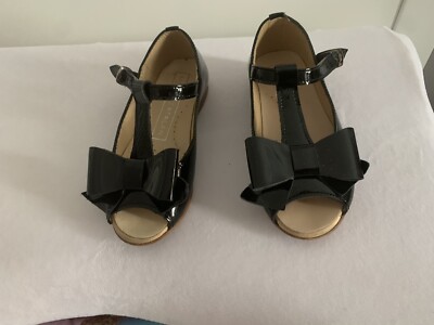 Maria Catalan Leather Bow Open Toe Shoes Size 25