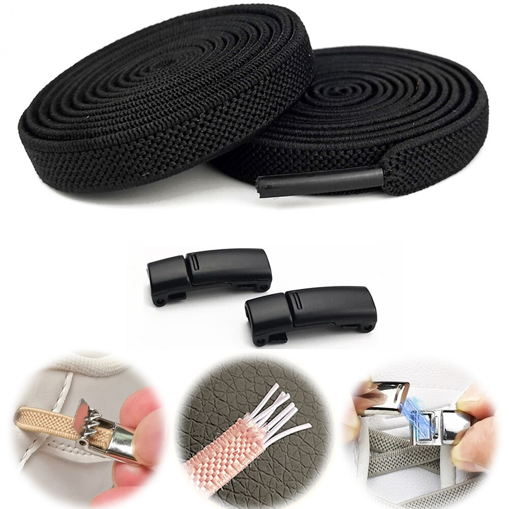 APL Lacci Elastici per Scarpe Magnetici Senza Lacci per Bambini e Adulti (Nero)