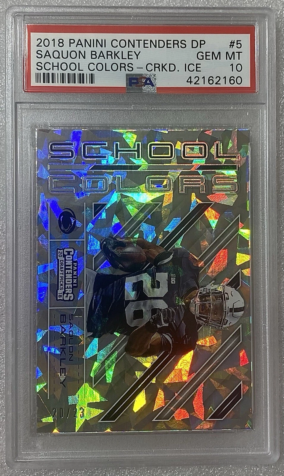 Saquon Barkley Panini Contenders Draft Picks School Colors #5 Cracked Ice