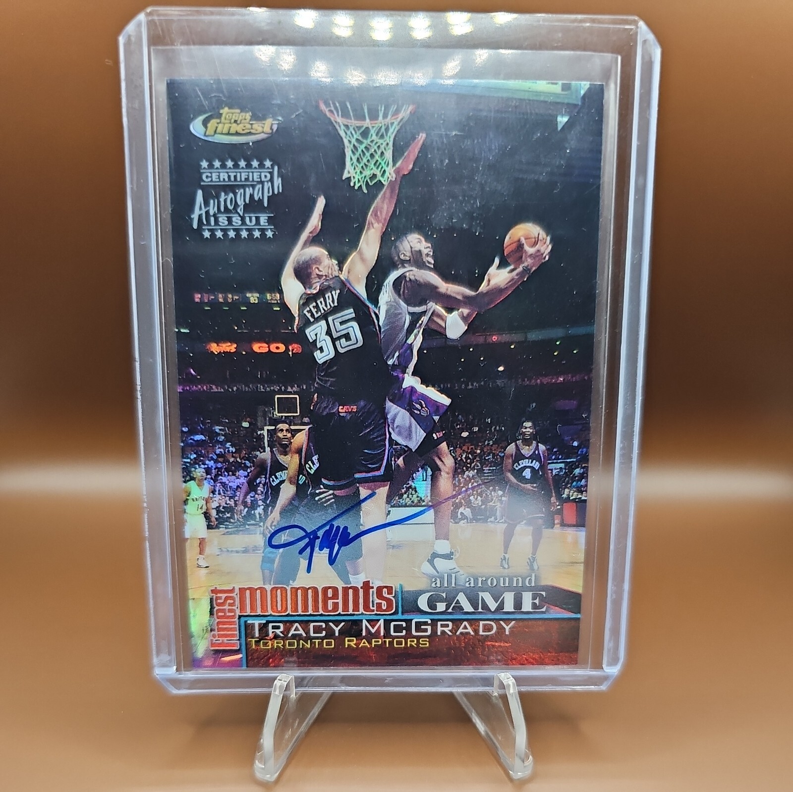 2000-01 Topps Finest Moments Refractor Autographs #TM Tracy McGrady On Card Auto