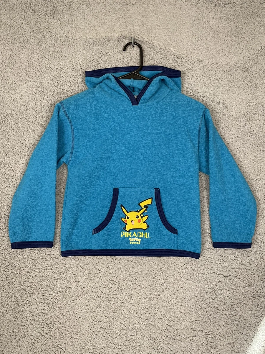 Vintage Pikachu Pokemon Fleece Hoodie Youth Small Boys Kids Blue