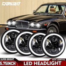 4PCS 5.75" Round LED Headlights Hi/Lo Beam w/Turn Signal For Jaguar XJ12 XJ6 XJS