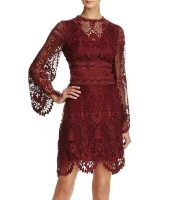 laundry by shelli segal red lace dress Laundry by Shelli Segal Red Lace Midi Dress Size 6