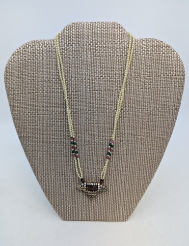 Vintage Seed Pearl and Quartz Bead Necklace and Crystal Rhinestone Earring Set - Picture 2 of 13