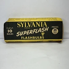 VINTAGE LOT OF 10 SYLVANIA WABASH SUPERFLASH FLASHBULBS NEW NOS