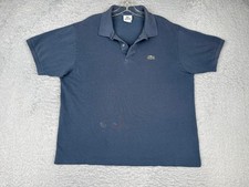 Lacoste Sport Polo Shirt Men 6 Blue Short Sleeve 100 Cotton Slim Croc Logo READ