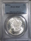 1879-S  Morgan Silver Dollar PCGS graded MS 65  "Blast White & Super Attractive"