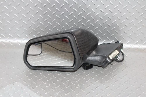 15-20 Mustang Black Carbon Fiber Driver Side Left LH Power Door Mirror OEM WTY