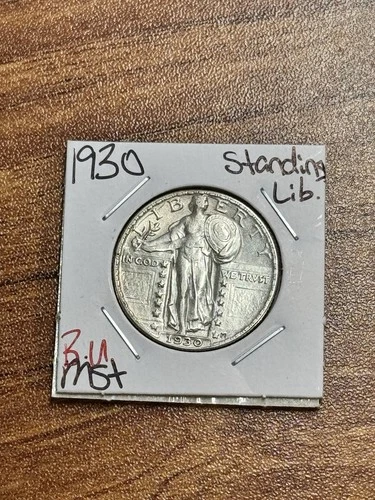 1930 P Standing Liberty Silver Quarter BU Uncirculated MS++ Coin (Raw16877)
