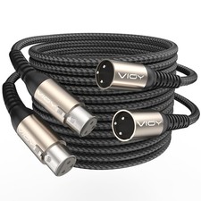 Nylon Braided XLR Microphone Cable Male To Female 3Pin Balanced Cord 25 FT
