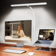 LED Desk Lamp for Office Home, Eye-Caring Desk Light with Stepless Dimming