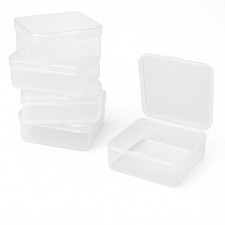 Lor of 5 Clear Stackable Mini Storage Boxes Containers Craft Office Hardware