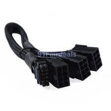 3x8pin Female PCI-e to 16Pin 12 4 Sleeved Cable Extension For RTX 4090 4080