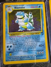 Pok mon Blastoise Base Set 2 002/130 Holo Rare Card The Pok mon Company 1999