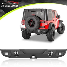 Rear Bumper With 2" Hitch Receiver For Jeep Wrangler JK JKU 2007-2018 Off-Road 