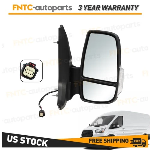 Passenger Right Side Power Mirror with Lamp For Ford Transit 150 250 350HD10to24