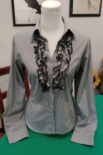 Studio B. Hemd mit Rüschen - Micro-Check Muster