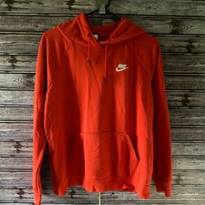 Nike Women's Long-Sleeved Hooded Sweatshirt Size M Tomato-Red Logo Pocket