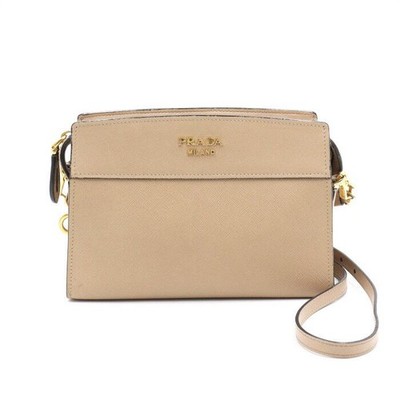 Prada Saffiano Calf Square Shoulder Bag with Gold Logo 1BH104 152893140