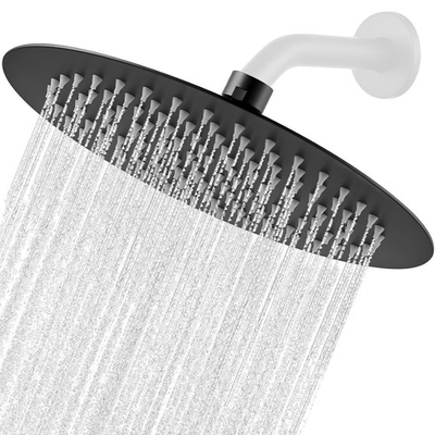 #ad #ad 8quot;Rainfall Shower Head High Pressure Stainless Steel Round Head Ultra Thin Black $15.99