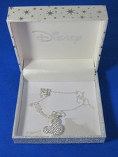 Crystal Mickey Mouse .925 Sterling Silver Necklace  Disney 18  With Box